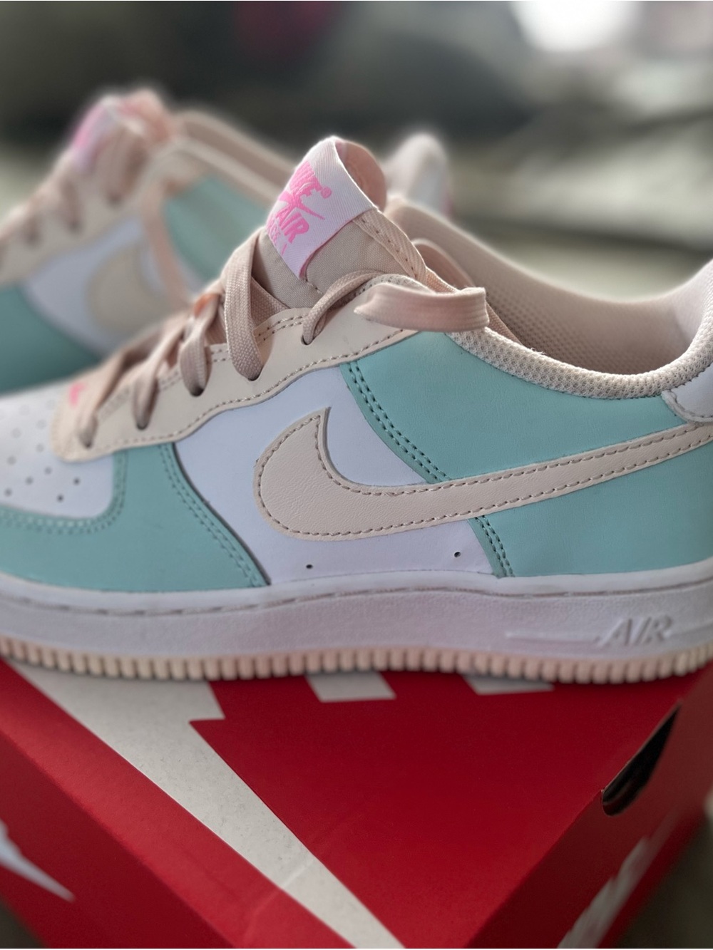Nike Low-Top Sneakers in Mint, Blush & White